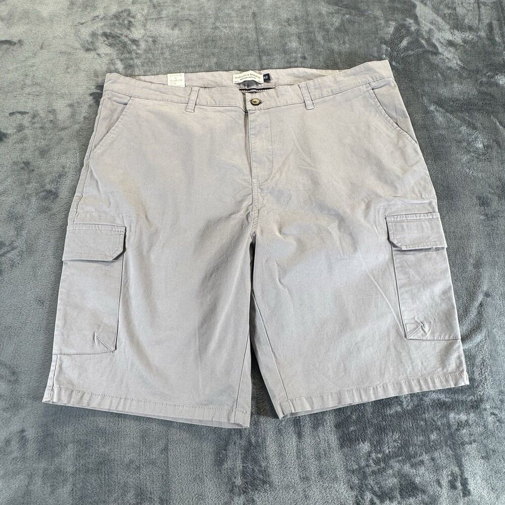 NWT SZ 42 Hudson & Barrow Shorts Mens Steel Gray Chino Casual Beach New $60